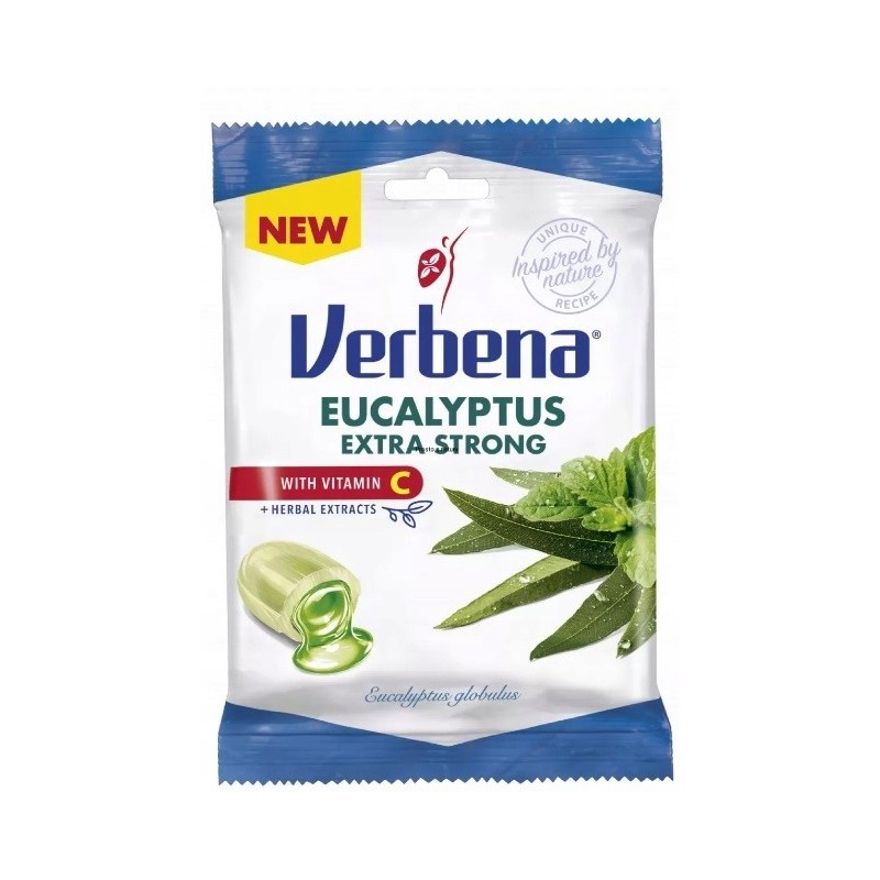Verbena Cukierki ziołowe EUCALIPTUS EXTRA STRONG 60g z dodatkiem ziół WIT C
